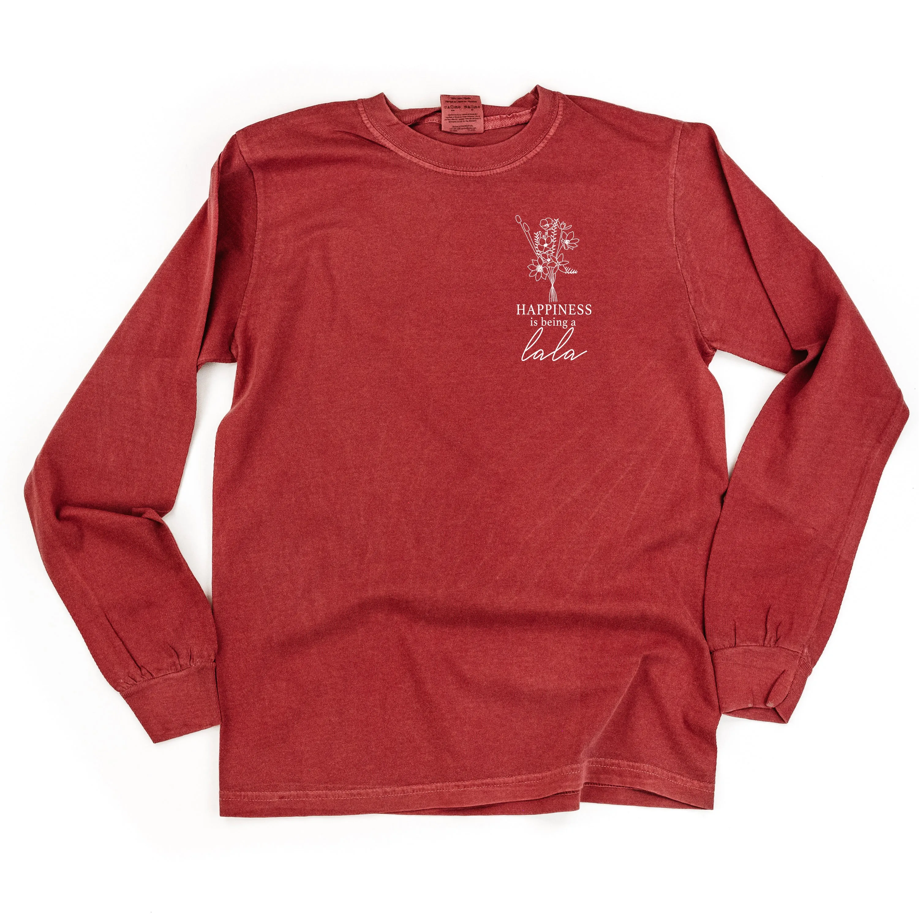 Bouquet Style - Happiness is Being a LALA - LONG SLEEVE COMFORT COLORS TEE