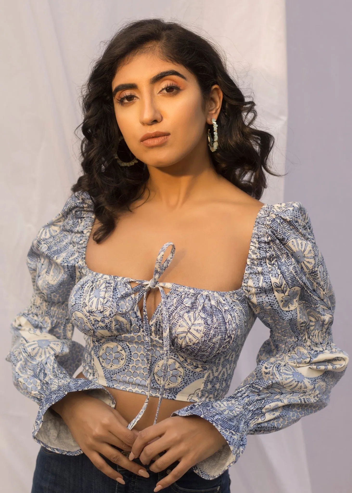 Calliope Puff Sleeve Crop Top