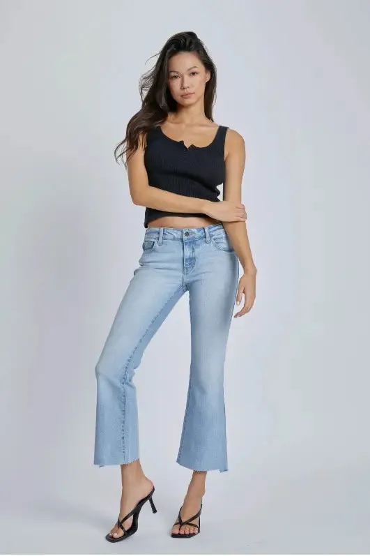 Cello Jeans Mid Rise Crop Flare  Effortless Style Meets Comfort