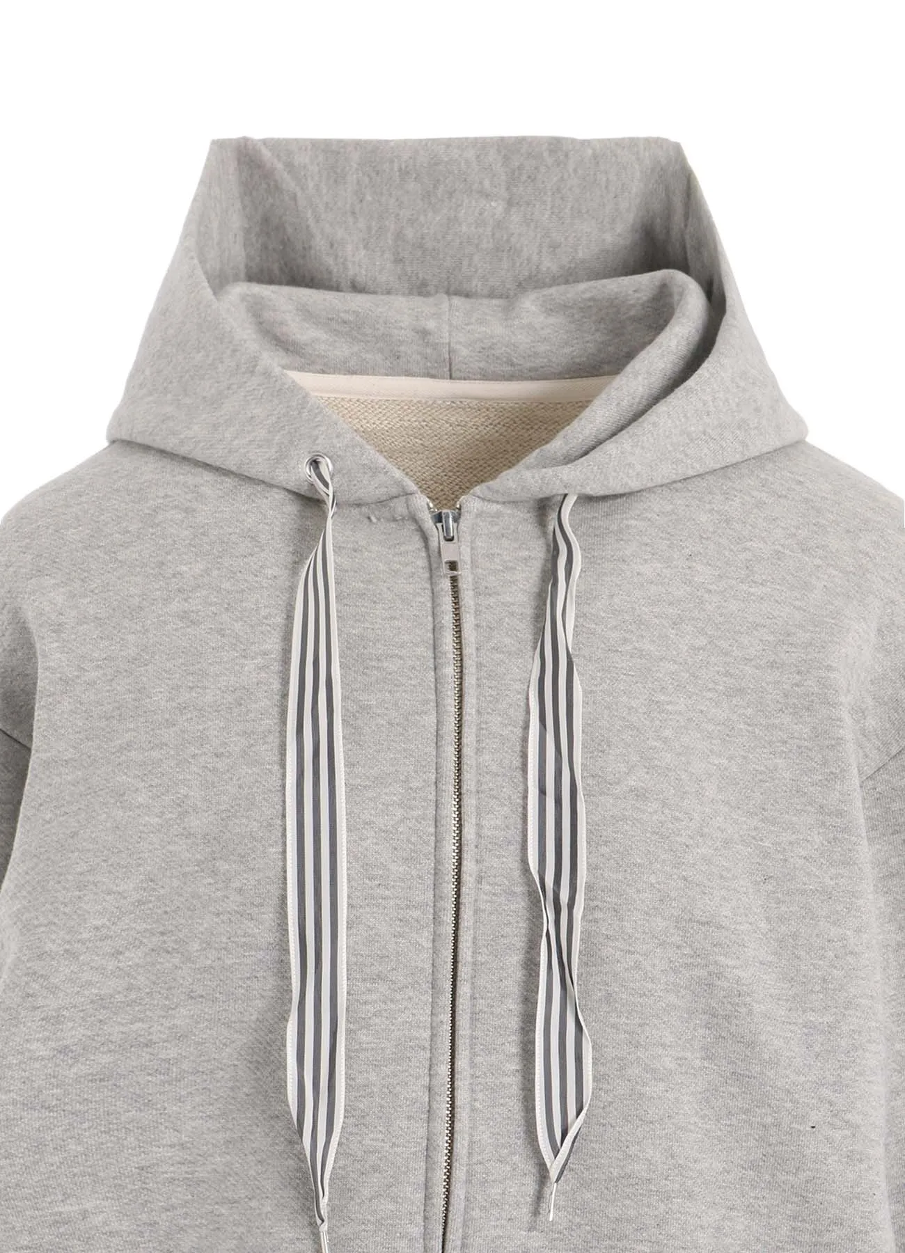 COTTON FLEECE   STRIPE RIBBON HOODIE