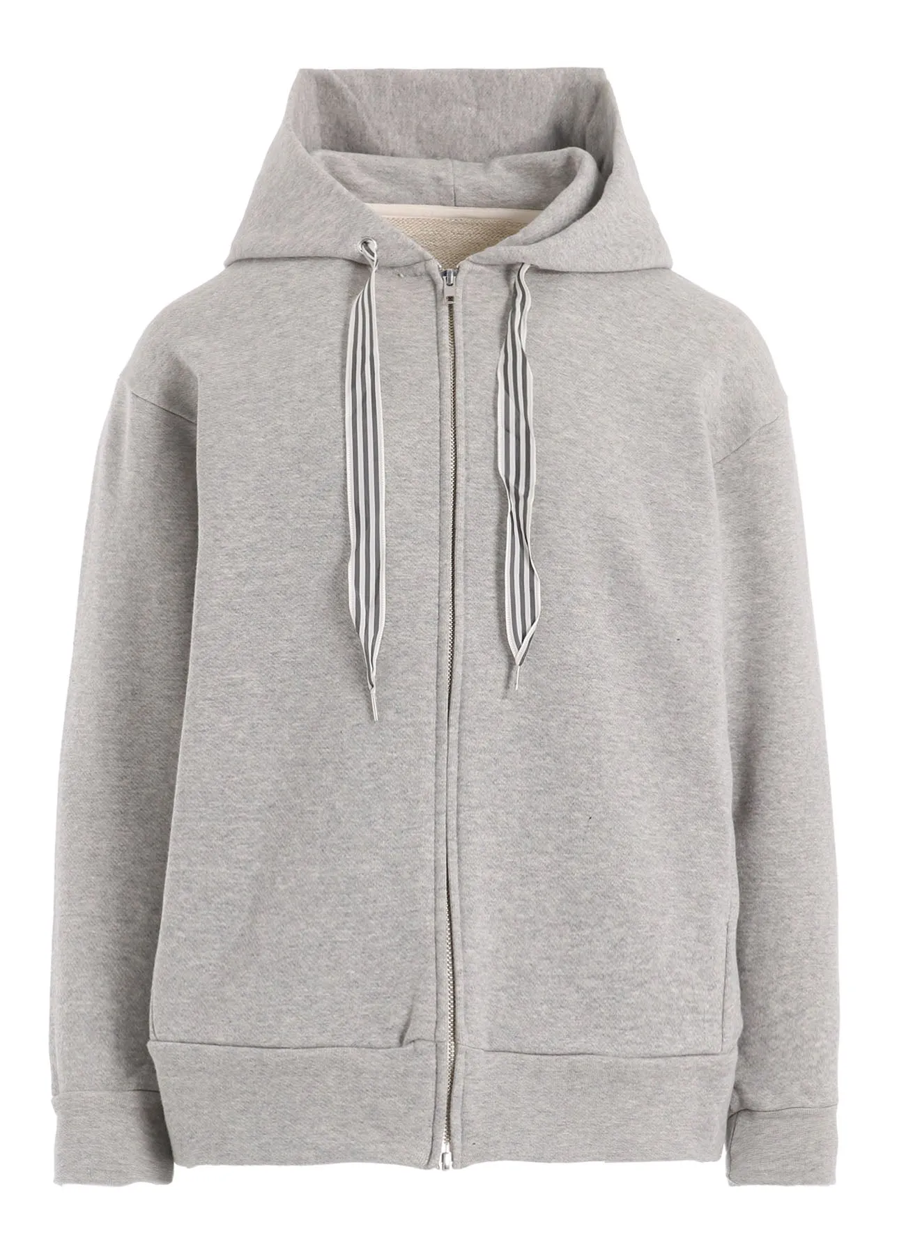 COTTON FLEECE   STRIPE RIBBON HOODIE