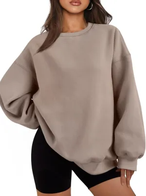 EFAN Womens Oversized Sweatshirts Hoodies Fleece Crewneck Sweaters Casual Tops Comfy Fall Fashion Outfits Winter Clothes 2025