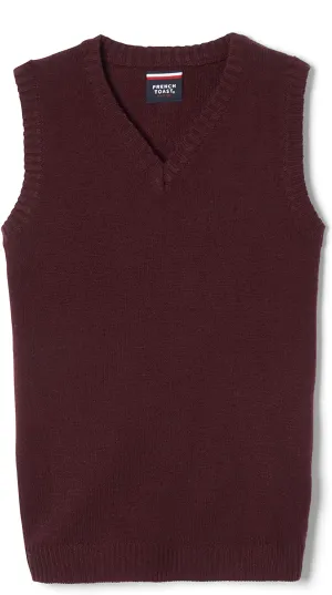 French Toast Kids Burgundy V-Neck Sleeveless Sweater<br>Sizes XS - XXL</br>