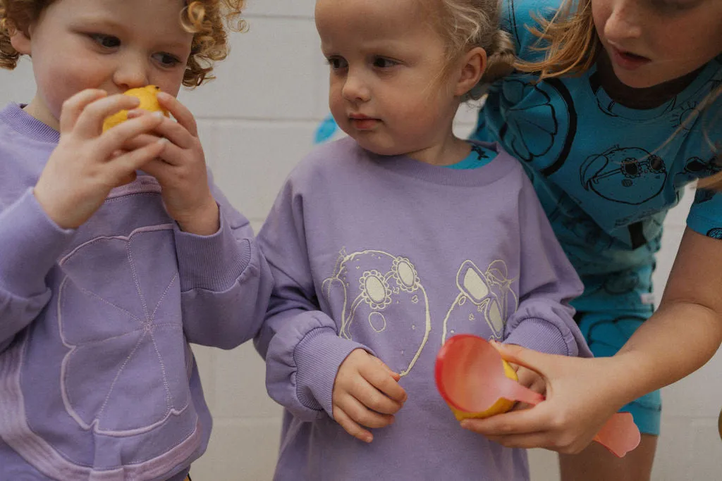 Lilac 'Lemon Slice' Embroidered Kids Sweatshirt