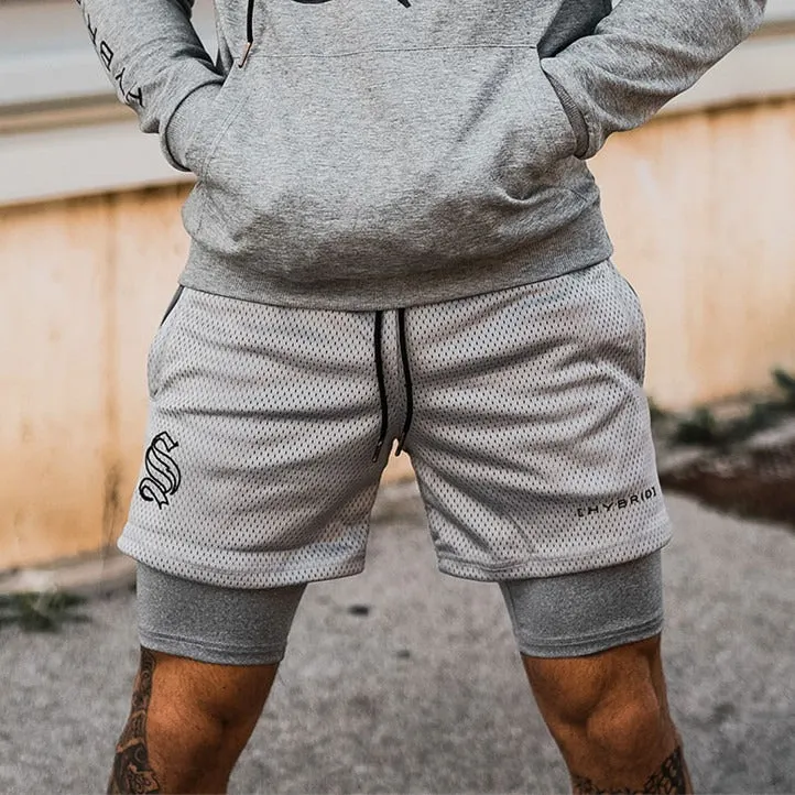 Mens 2-in-1 Training Shorts  Basketball, Running & Fitness Capris
