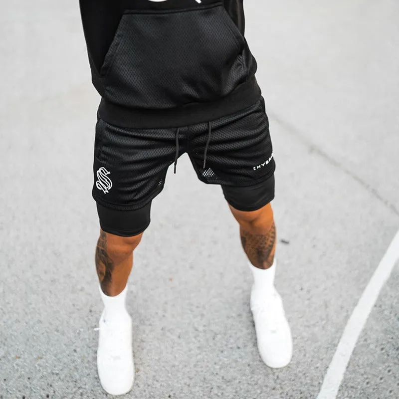 Mens 2-in-1 Training Shorts  Basketball, Running & Fitness Capris