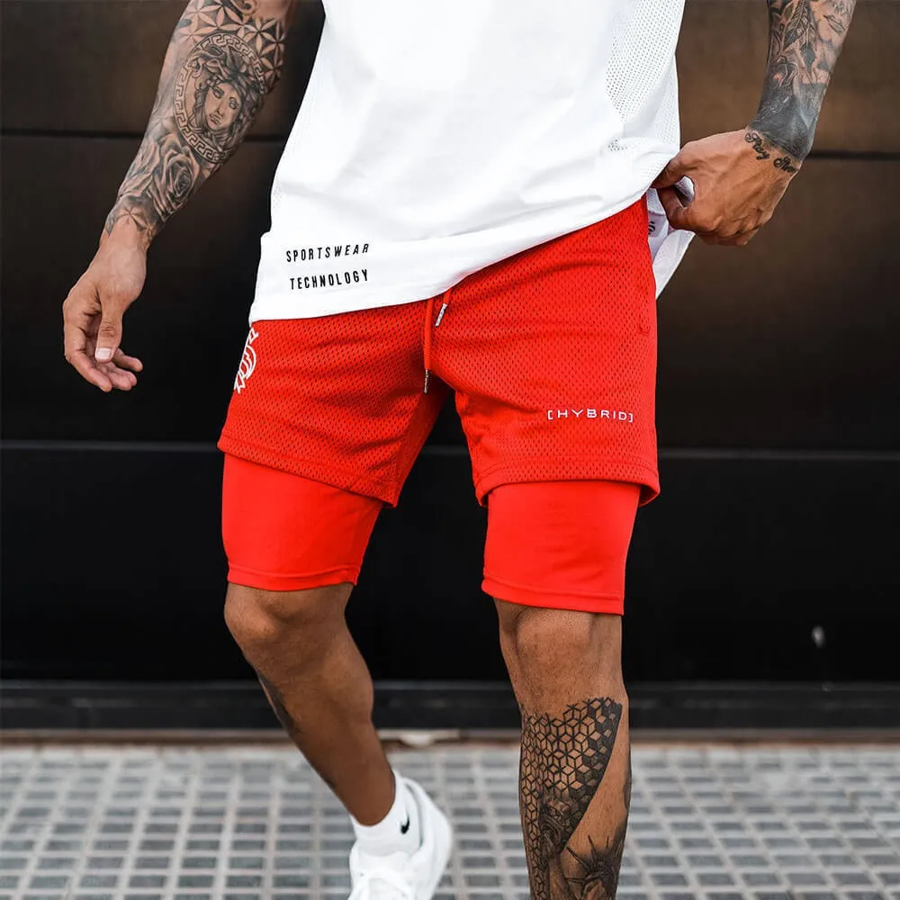 Mens 2-in-1 Training Shorts  Basketball, Running & Fitness Capris