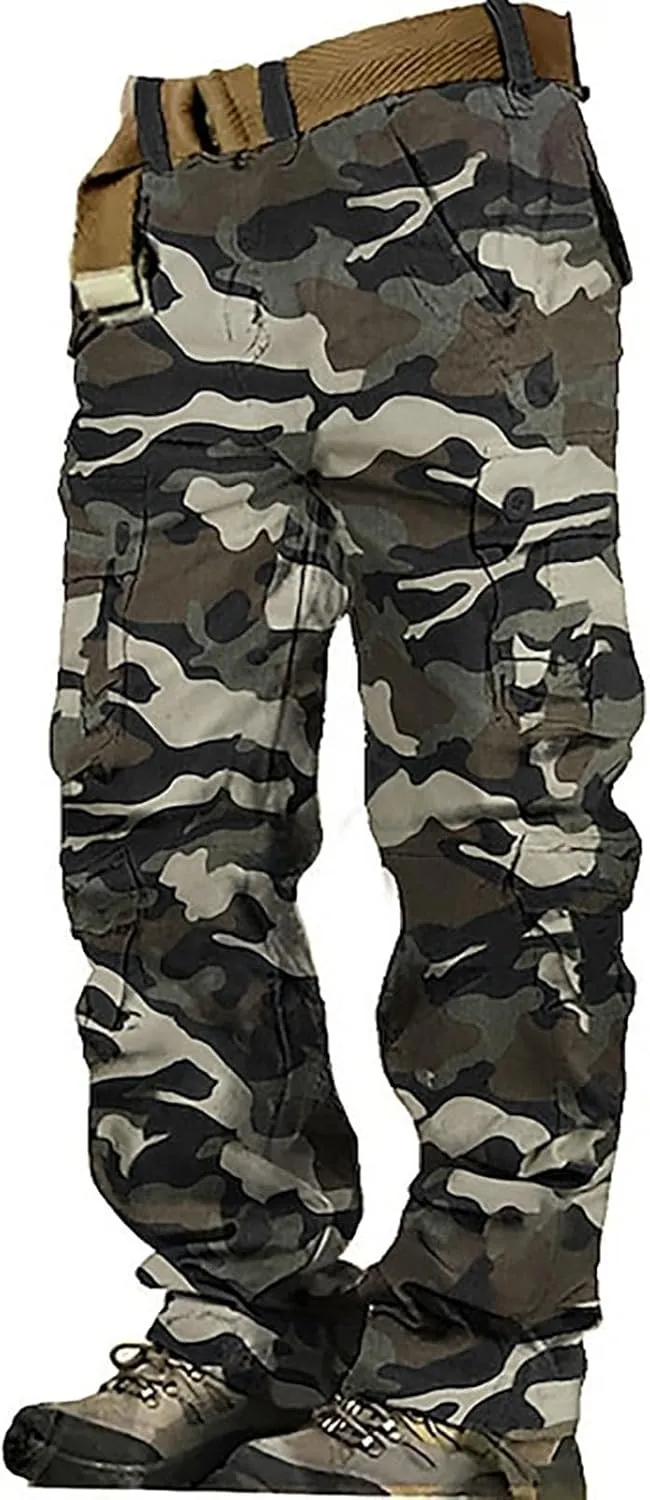 Men's Cargo Jogger Sweatpants Casual Cotton Cargo Pants Gym Sweatpants Trousers Mens Long Outdoor Hiking Work