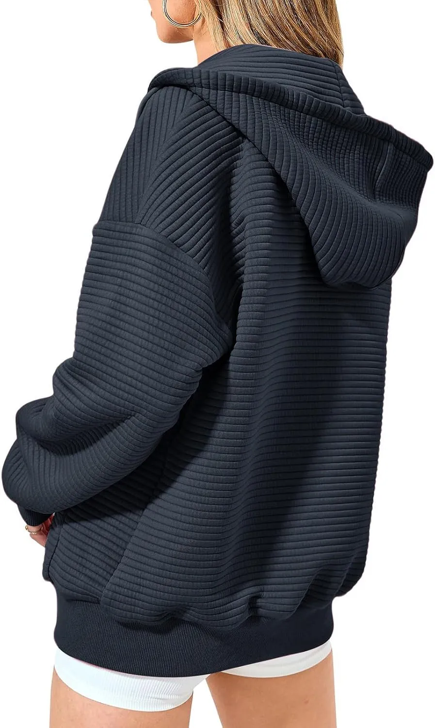midelxp Zip Up Hoodies for Women Cute Y2k Long Sleeve Oversized Sweatshirts Casual Comfy Fall Jackets Preppy Clothes 2024
