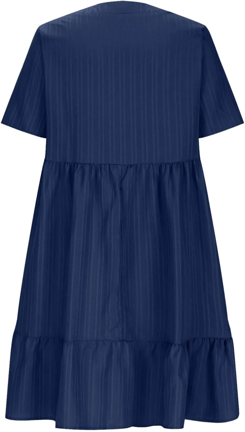 Summer Dresses for Women 2025 Vacation Short Sleeve V Neck Mini T Shirt Dress Pleated Flowy Tiered Beach Sundress
