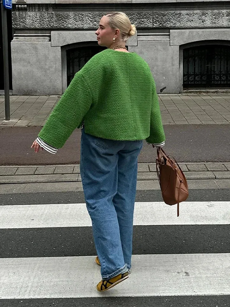 Wenkouban-Christmas Thanksgiving outfits_Lace Up O Neck Long Sleeve Loose Autumn Fashion Casual Knitted Christmas Sweater
