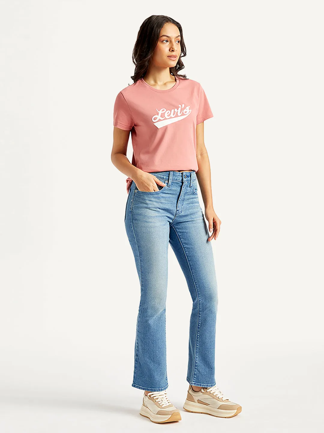 Women's 725 Blue Slim Bootcut Fit High Rise Jeans