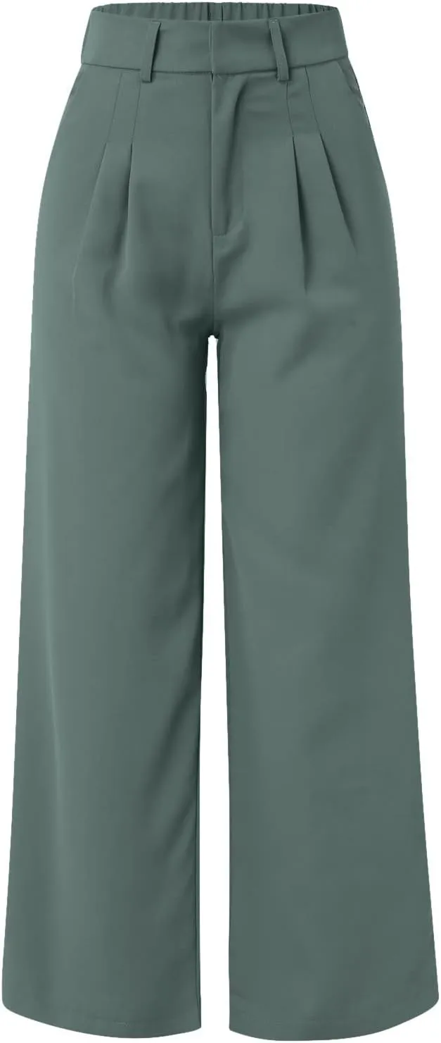 Women's Cotton Linen Summer Fashion Pants Elastic Waist Long Lounge Slim Fit Trouser Trendy