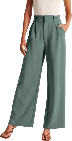Women's Cotton Linen Summer Fashion Pants Elastic Waist Long Lounge Slim Fit Trouser Trendy