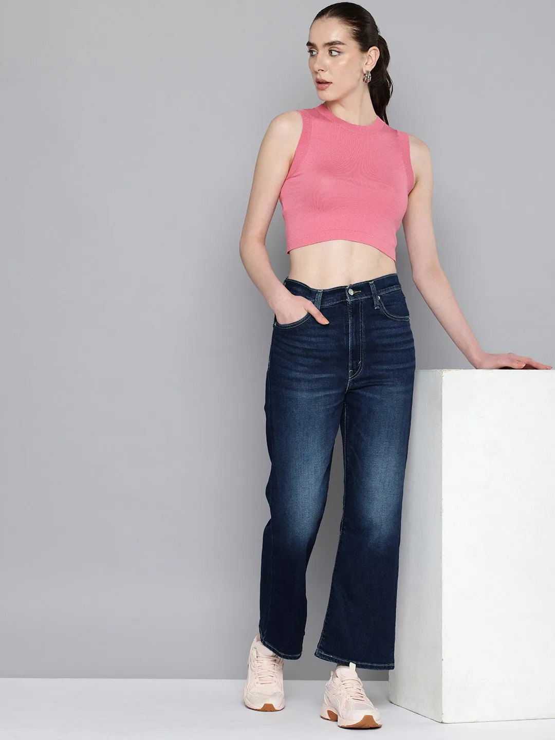 Women's Indigo Bootcut Fit High Rise Jeans