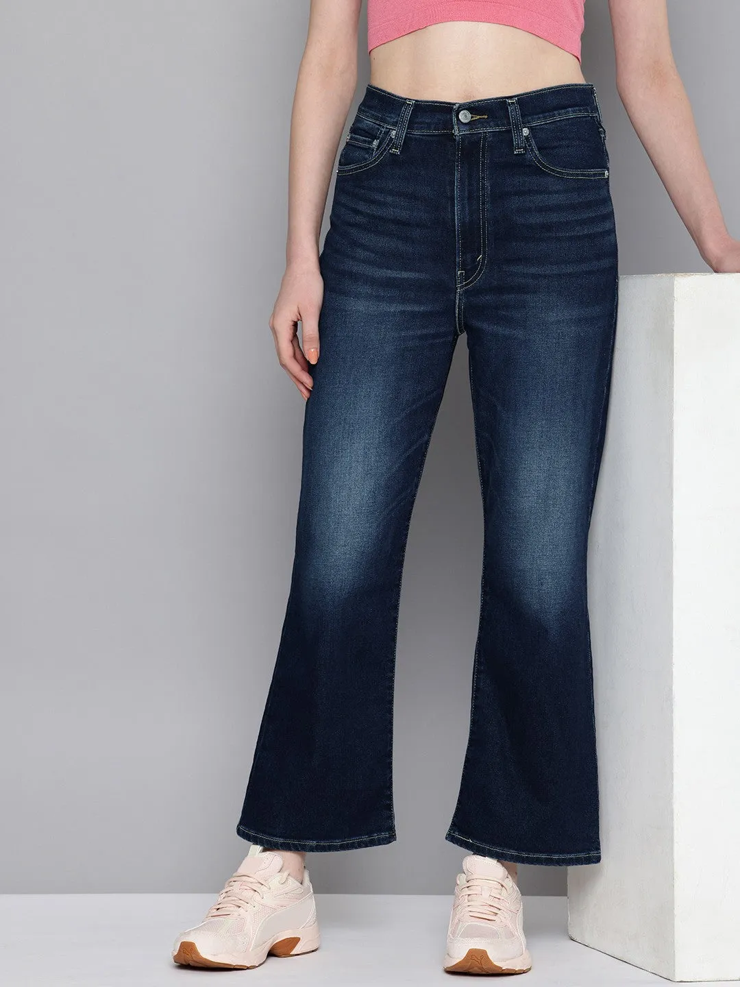Women's Indigo Bootcut Fit High Rise Jeans
