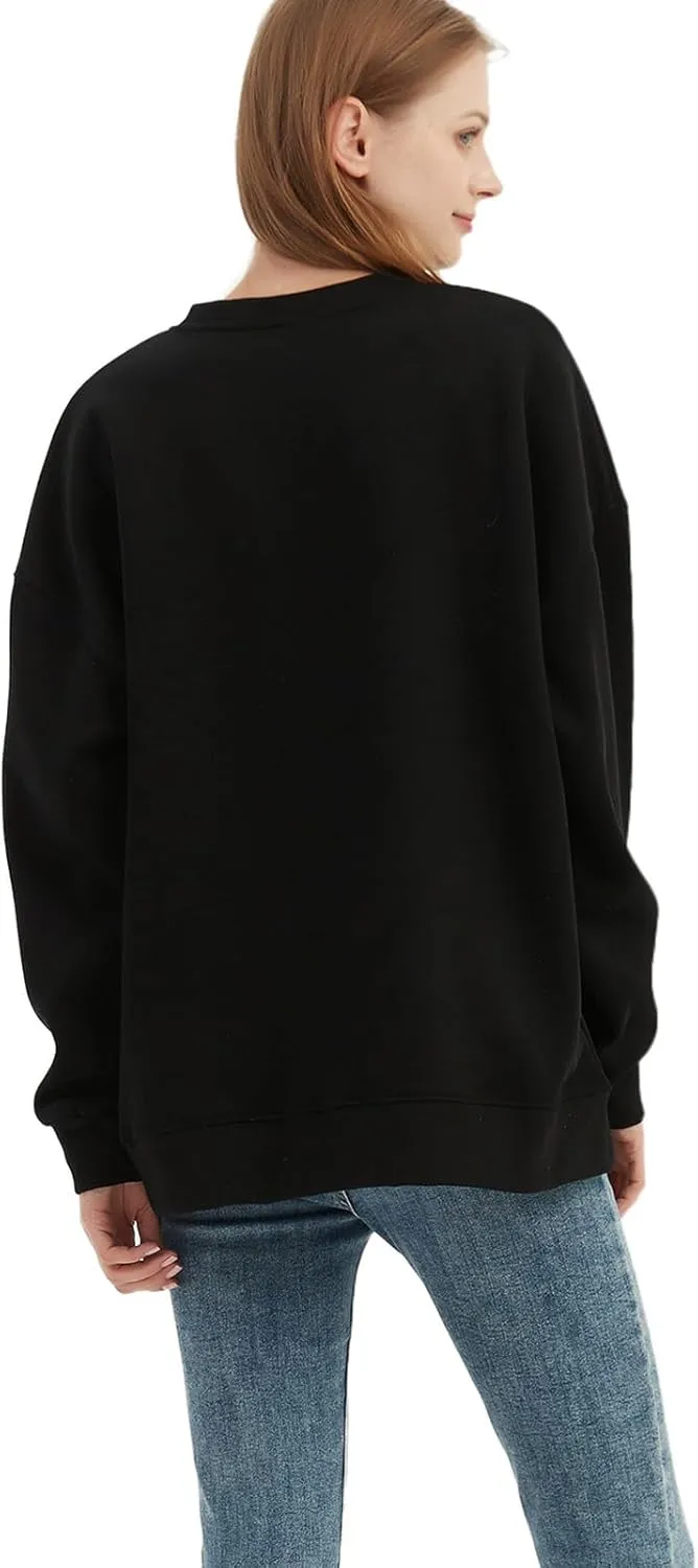Womens Oversized Graphic Sweatshirts Hoodies Long Sleeve Crew Neck Pullover Sweaters Casual Comfy Fall Fashion Outfits