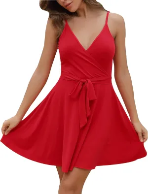 Women's Sexy Summer Mini Sun Dress Casual Cute Spaghetti Strap Short Fit Flare Sundress