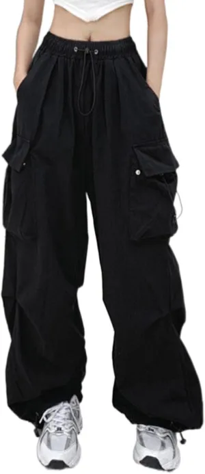Women's Wide Leg Sweatpants Elastic High Waist Straight Leg Athletic 2025 Trendy Casual Baggy Trousers with Pockets