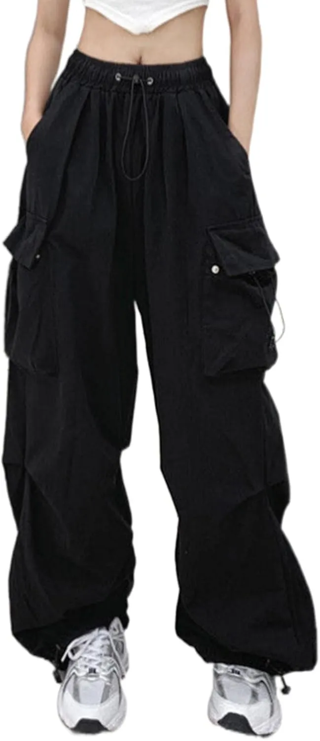 Women's Wide Leg Sweatpants Elastic High Waist Straight Leg Athletic 2025 Trendy Casual Baggy Trousers with Pockets