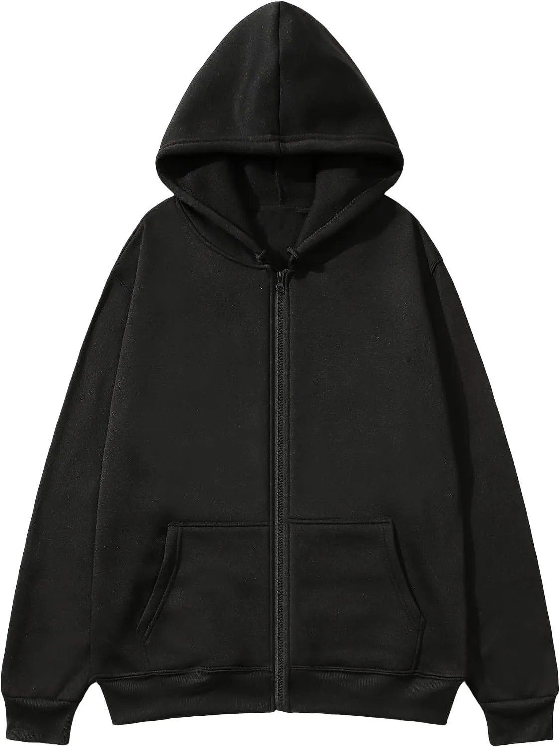 Zip Up Hoodie Women Long Sleeve Oversized Fleece Sweatshirt Comfy Fall Fashion Hooded Jackets Pullover with Pocket