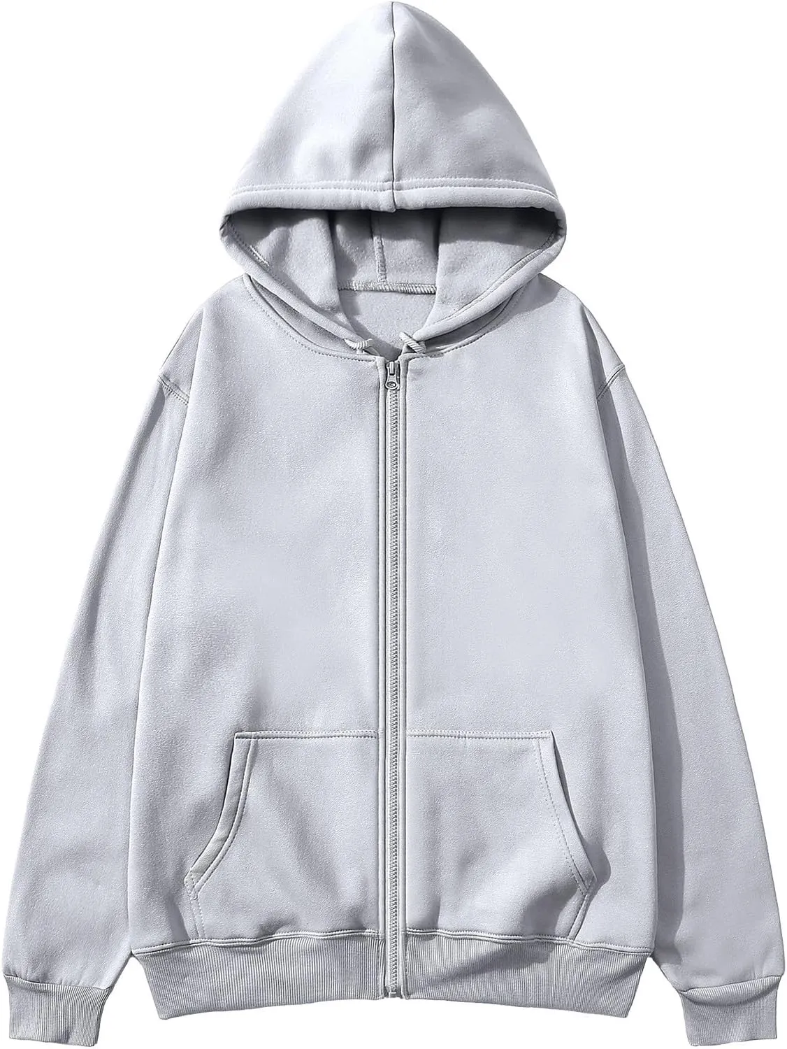 Zip Up Hoodie Women Long Sleeve Oversized Fleece Sweatshirt Comfy Fall Fashion Hooded Jackets Pullover with Pocket