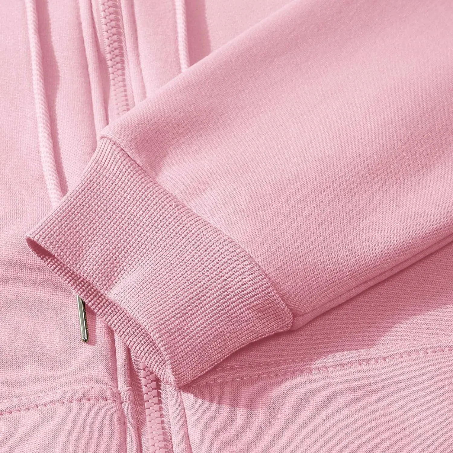 Zip Up Hoodie Women Long Sleeve Oversized Fleece Sweatshirt Comfy Fall Fashion Hooded Jackets Pullover with Pocket